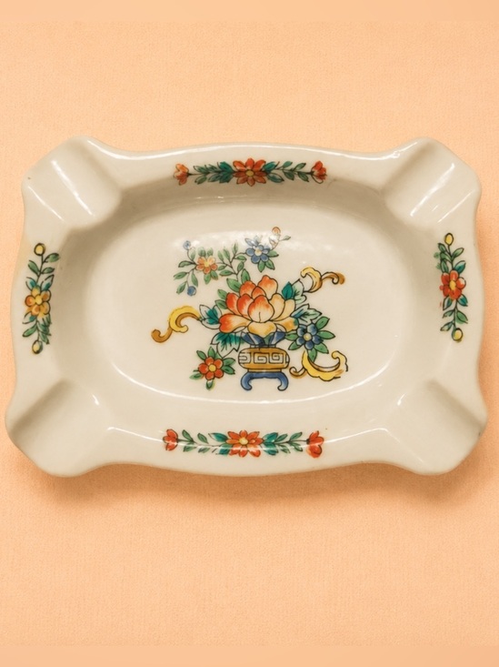 Other - Floral Porcelain Ashtray with Colorful Bouquet
Made In Japan ~ 1940’s 60’s